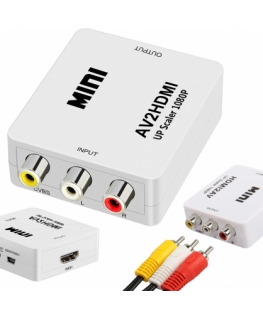 Fusion video signal converter RCA to HDMI (+Audio)white