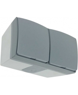 Orno Dvigubas lizdas 2X2P+Z AQUATIC PRO IP 55 pilkai grafitas
