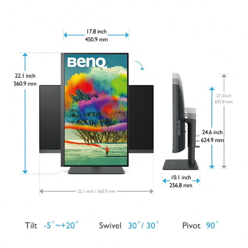 BenQ PD2705U tietokoneen litteä näyttö 68,6 cm (27") 3840 x 2160 pikseliä 4K Ultra HD LED Musta – 5