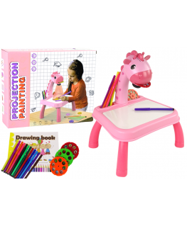 Lean DINOSAUR TABLE WITH PROJECTOR FOR DRAWING + ACCESSORIES COLOUR Rožinis