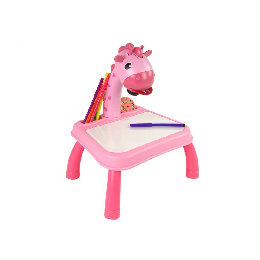 Lean DINOSAUR TABLE WITH PROJECTOR FOR DRAWING + ACCESSORIES COLOUR Rožinis – 2