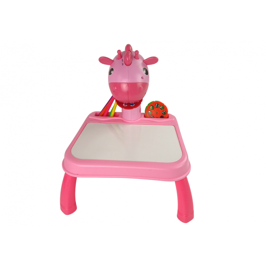 Lean DINOSAUR TABLE WITH PROJECTOR FOR DRAWING + ACCESSORIES COLOUR Rožinis – 3