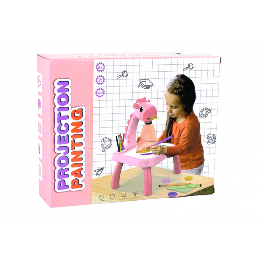 Lean DINOSAUR TABLE WITH PROJECTOR FOR DRAWING + ACCESSORIES COLOUR Rožinis – 5