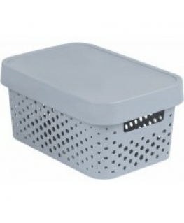 Box with lid Infinity Recycled 4,5L 27x19x12cm grey