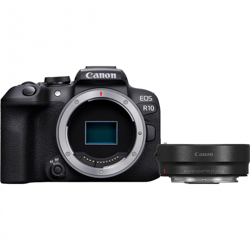 Canon EOS R10 + RF-S 18-45mm F4.5-6.3 IS STM + EF- R MILC 24,2 MP CMOS 6000 x 4000 pikseļi Melns – 5