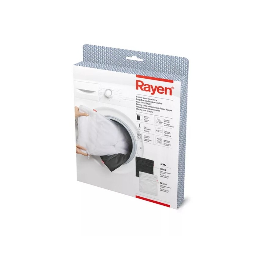 Clothes Wash Bag Set 2pcs 50x40cm black|white