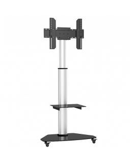 Techly Floor Stand with Shelf Trolley TV LCD/LED/Plasma 37-70" Silver