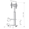 Techly ICA-TR3SL infoekraani kinnitus 177,8 cm (70") Hõbe