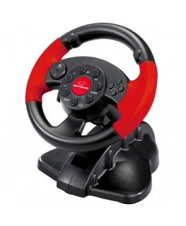 Esperanza EG103 mängukontroller Must, Punane Juhtpult + pedaalid Analoog PC, Playstation, Playstation 2, Playstation 3