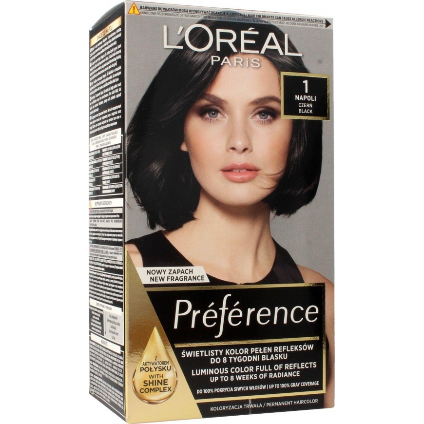 L'Oreal Paris Preference plaukų dažai 1 napoli juodas