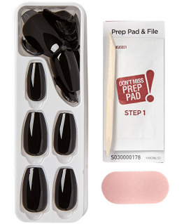 Kiss My Face imPRESS Color MC All Juodas Nails - Samolepící nehty ( 30 ks )