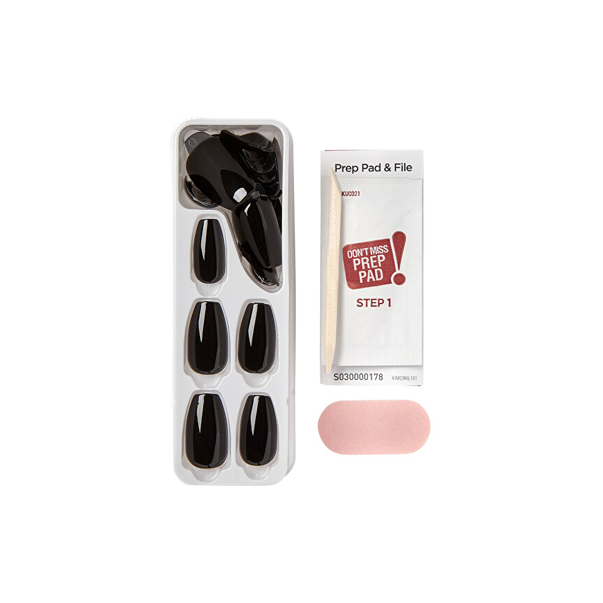 Kiss My Face imPRESS Color MC All Black Nails - Samolepící nehty ( 30 ks )