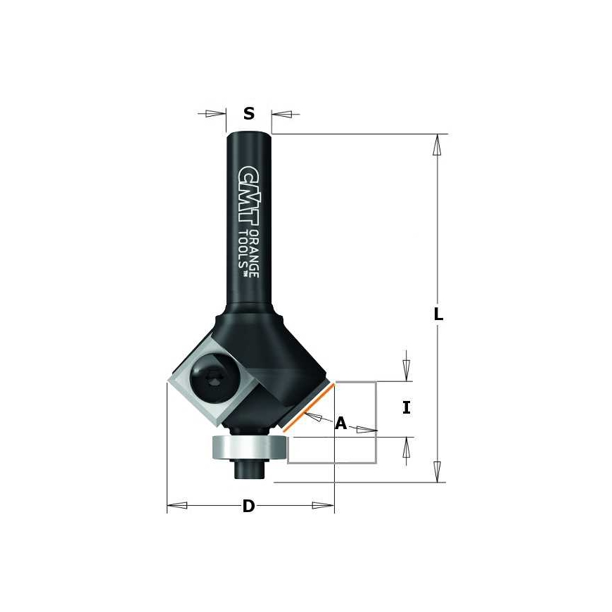 Bevel cutter CMT 659.022.11 25/11 mm with bearing