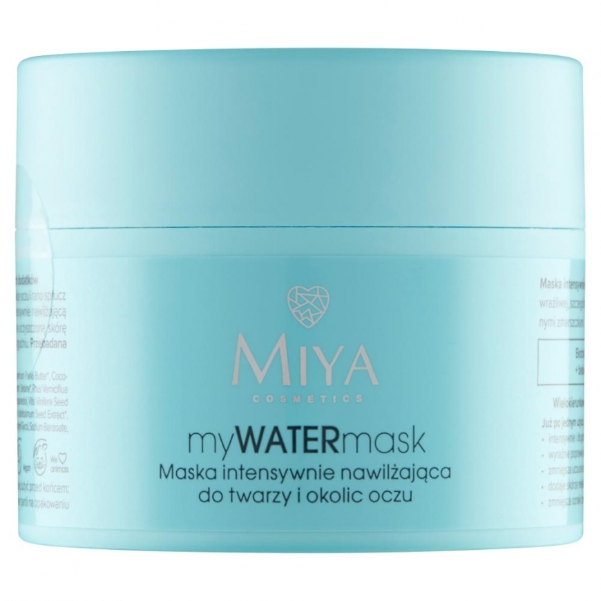 Miya Cosmetics MyWATERmask intensyviai drėkinanti kaukė veidui ir paakių zonai 50ml