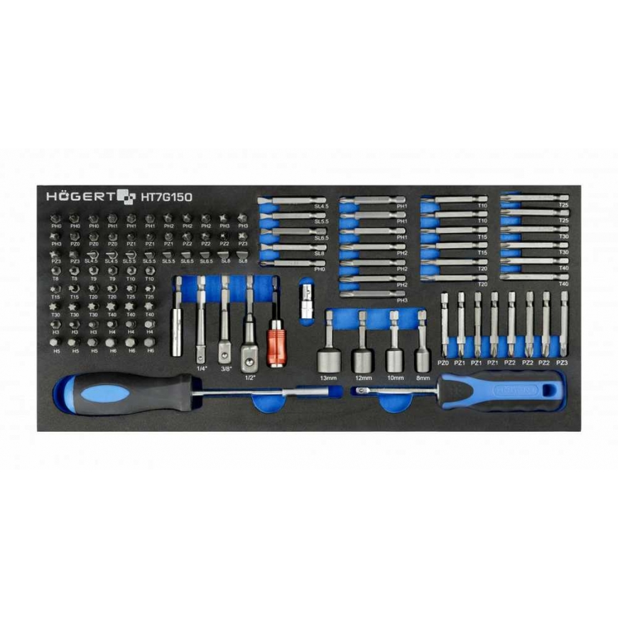 Tool set Hogert HT7G150 107 pcs.