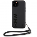 Dėklas BMW BMHCP15S23RMRLK iPhone 15 / 14 / 13 6.1" juoda/juodas hardcase Signature Leather Wordmark Cord Dėklas BMW BMHCP15S23RMRLK iPhone 15 / 14 / 13 6.1" juoda/juodas hardcase Signature Leather Wordmark Cord