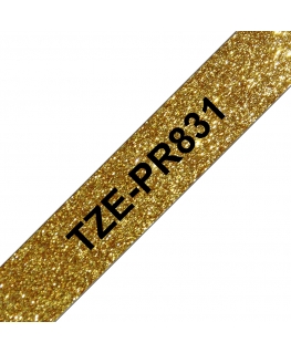 Brother TZE-PR831 label-making tape Black on gold