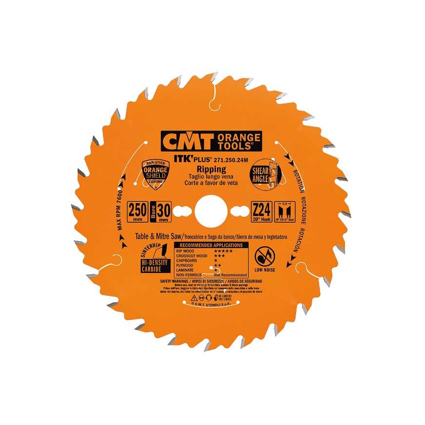 Diskas pjovimo 250x2,4x30 Z24 HM, CMT – 5