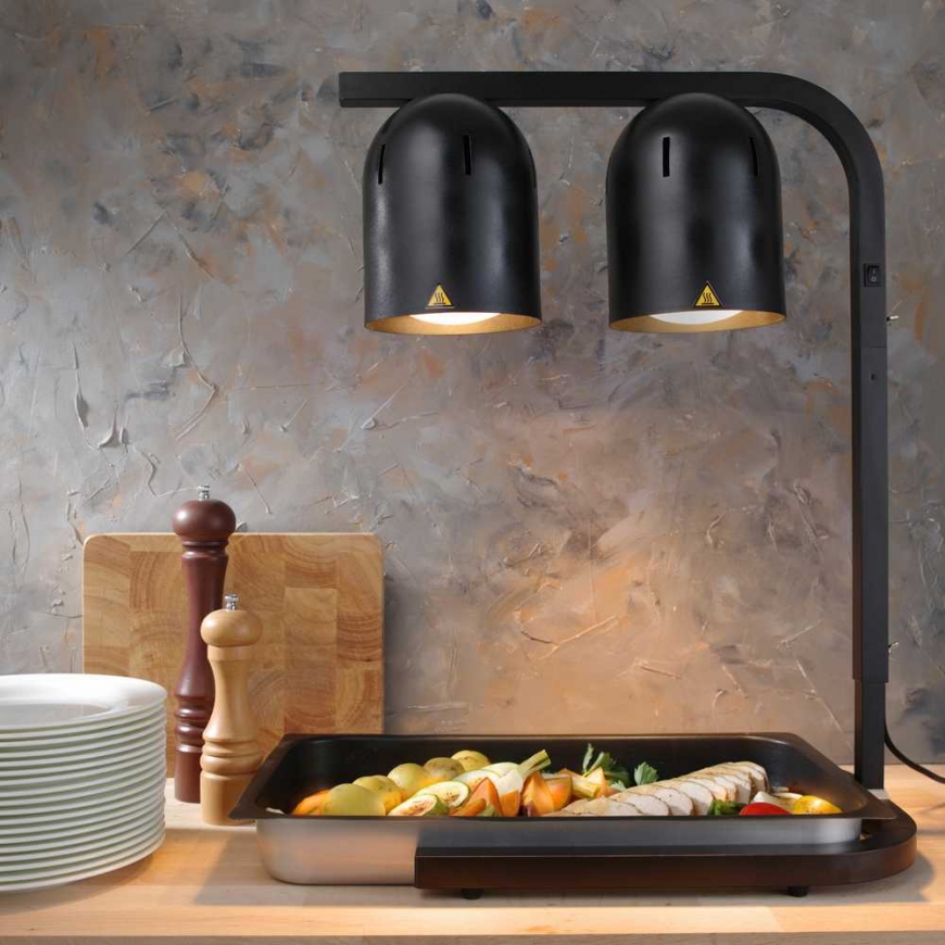 Heating lamp for heating french fries, black, 500 W - Hendi 273913 – 2