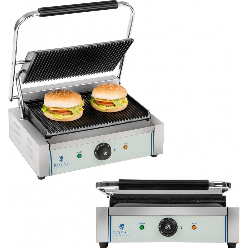 Royal Catering Grilis kontaktowy dwustronny ryflowany PANINI
