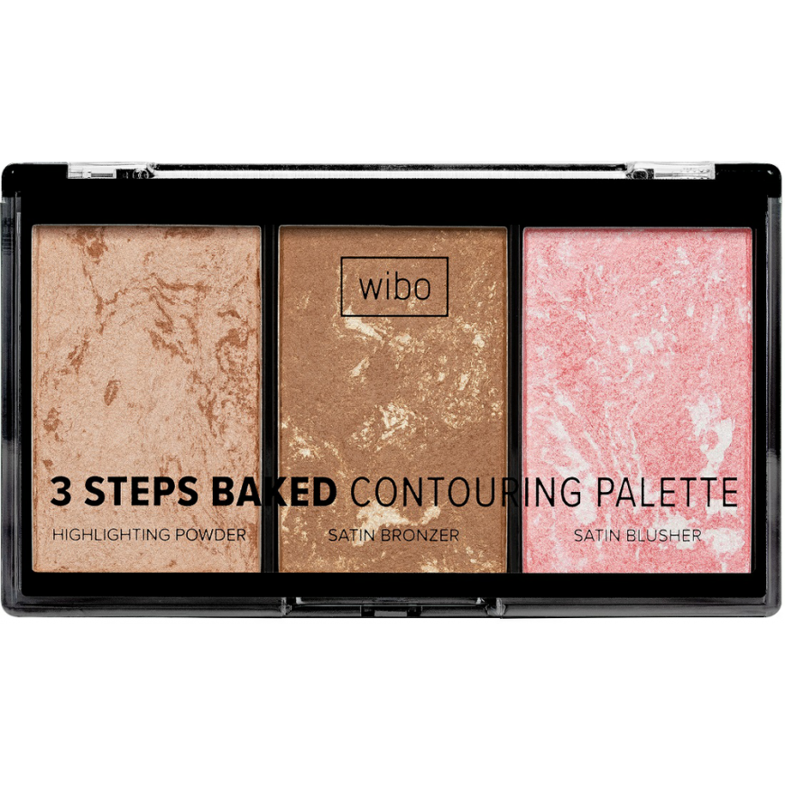 Wibo 3 Steps Baked Contouring Palette veido kontūravimo paletė 10g – 2