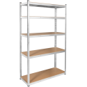 Metal warehouse shelf 205x120x45 silver Rebel Metal warehouse shelf 205x120x45 silver Rebel