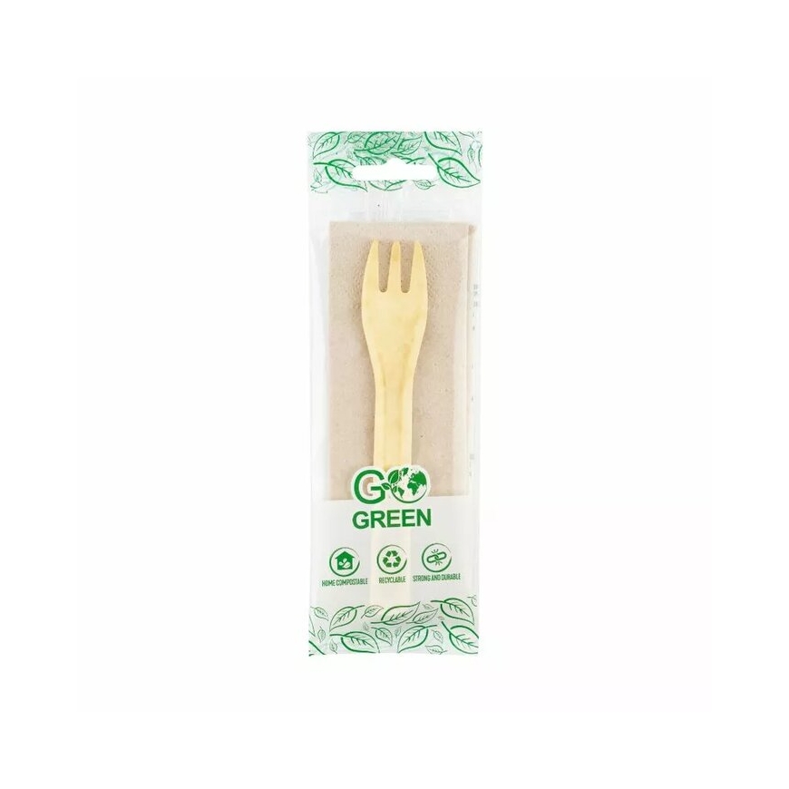 Compostable picnic set (fork, napkin) Go Green | 0,01kg