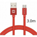 Swissten Textile Quick Charge Universal Micro USB Data and Charging Cable 3m Swissten Textile Quick Charge Universal Micro USB Data and Charging Cable 3m