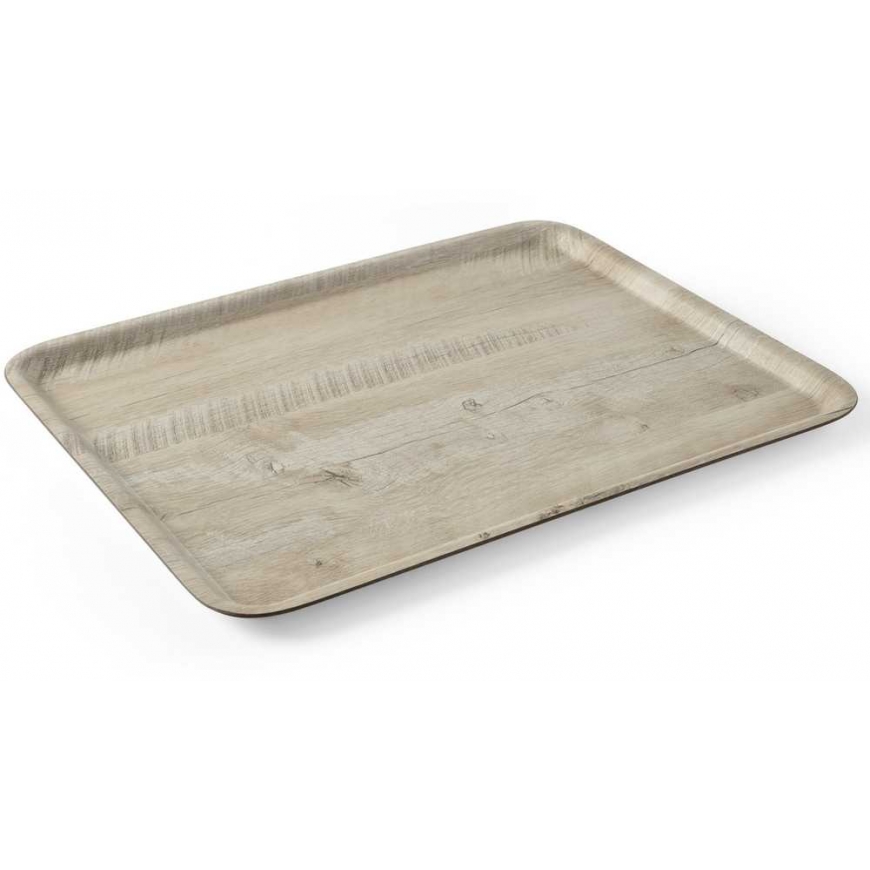 Taca tacka do serwowania su nadrukiem drewna jasny dąb 370x530mm Hendi 508930