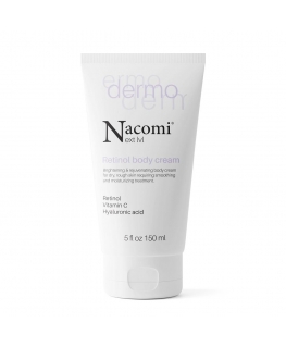 Nacomi Next Level Dermo – šviesinantis ir jauninantis kūno kremas su retinoliu ir vitaminu C, 150 ml