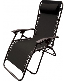 Saska Garden Multifunctional folding garden bed with headrest Royokamp, black