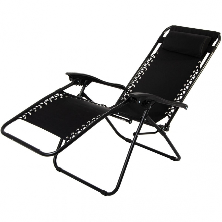 Saska Garden Multifunctional folding garden bed with headrest Royokamp, black – 3