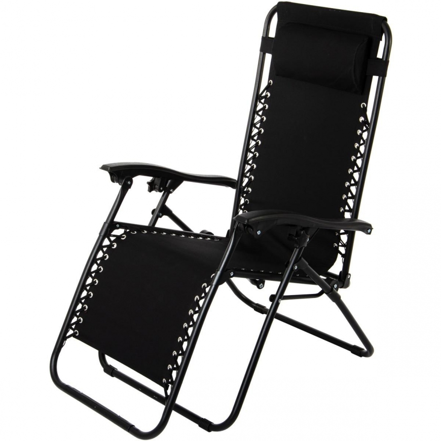 Saska Garden Multifunctional folding garden bed with headrest Royokamp, black – 4