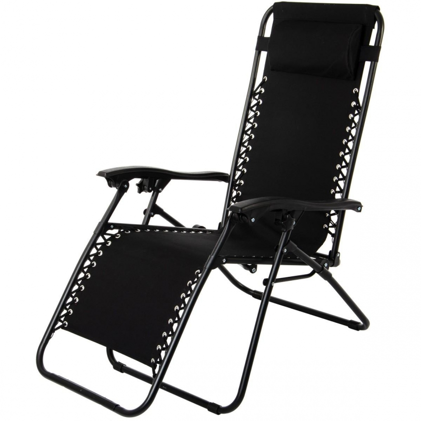 Saska Garden Multifunctional folding garden bed with headrest Royokamp, black – 5