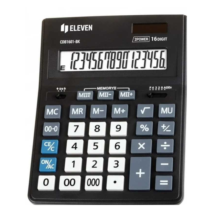CDC Eleven Calculator CDB1601-BK, black, bikorowy