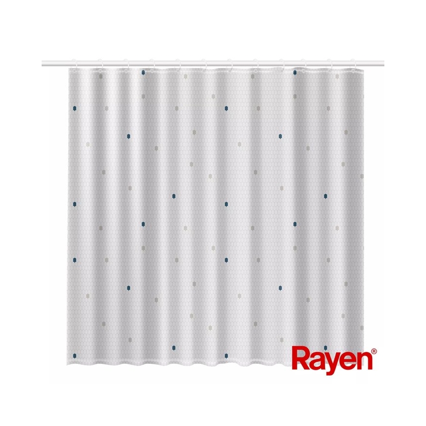 Shower curtain 180x200cm white, polyester