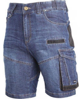 Lahti Pro Blue Stretch Denim Shorts with "L" Reinforcement (L4070703)