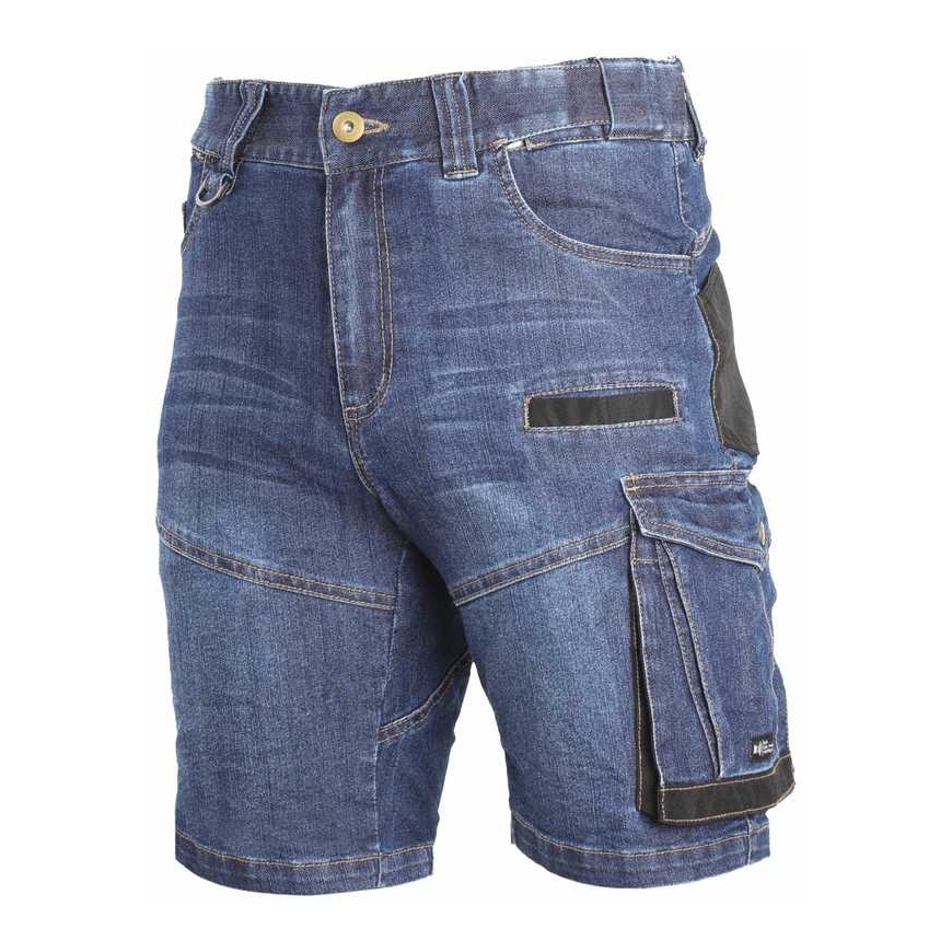 Lahti Pro Blue Stretch Denim Shorts with "L" Reinforcement (L4070703) – 4