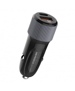 Maxlife MXCC-04 PD QC car charger 1x USB-C 1x USB 20W black + US