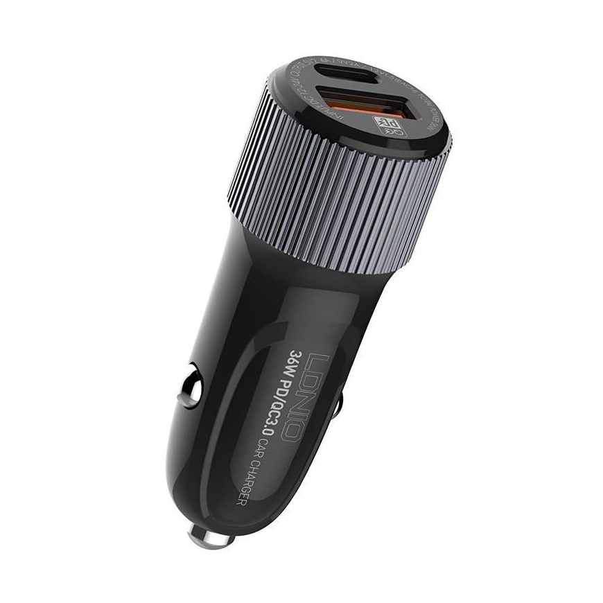 Maxlife MXCC-04 PD QC car charger 1x USB-C 1x USB 20W black + US