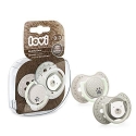 LOVI dinaminis silikoninis čiulptukas BUDDY BEAR, 0-3 mėn., 2 vnt., 22/863