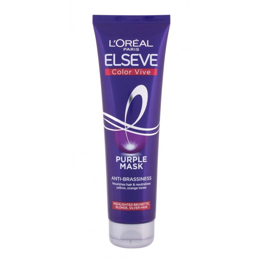 L'Oréal Paris Elseve Color-Vive Violetinė Kaukė Plaukų kaukė moterims, 150 ml