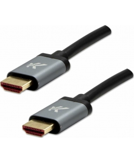 Video Cable HDMI M - HDMI M, HDMI 2.1 - Ultra High Speed, 2m, Gold-Plated Connectors, Aluminum Housing, Gray, Logo 8K @ 60Hz, 48
