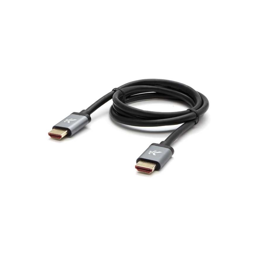 Video Cable HDMI M - HDMI M, HDMI 2.1 - Ultra High Speed, 2m, Gold-Plated Connectors, Aluminum Housing, Gray, Logo 8K @ 60Hz, 48 – 2