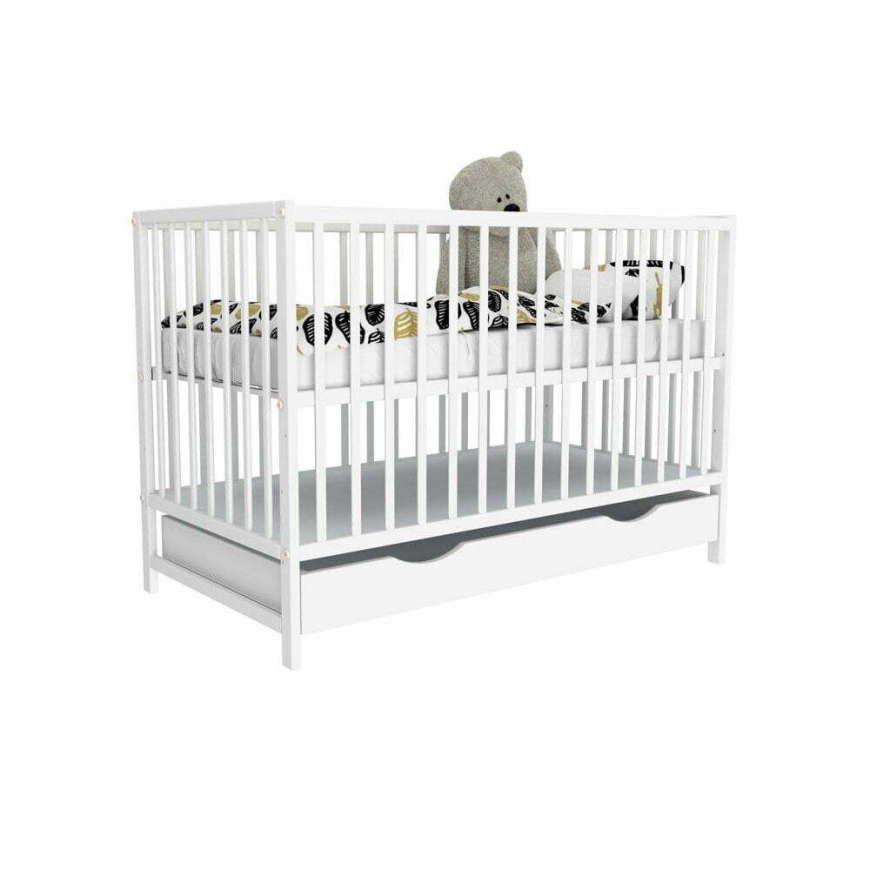 Bobas cot with drawer MAGDA white 120x60 – 2
