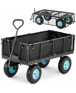 Hillvert Folding garden trolley with tarpaulin do przewożenia ziemii nawozu do 550 kg