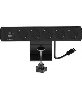 Desktop power socket DELTACO OFFICE, 5 sockets, 1x21W A+C USB charging, GST18 cable connector / GT-1005 / 1902242