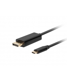 Lanberg CA-CMDP-10CU-0010-BK video kabeļu aksesuārs 1 m USB Veids-C DisplayPort Melns