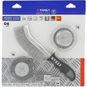 Tivoly Set of brushes for drill + handbrush, corrugated wire 0.35mm, 1/4 HEX shank Tivoly Set of brushes for drill + handbrush, corrugated wire 0.35mm, 1/4 HEX shank