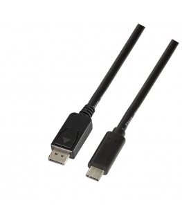LogiLink UA0336 vaizdo kabelio adapteris 3 m C tipo USB DisplayPort Juoda
